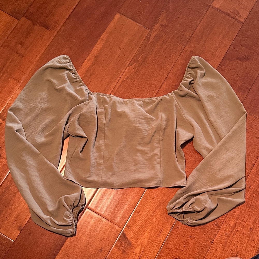 Altar'd State Olive Green Cropped Blouse